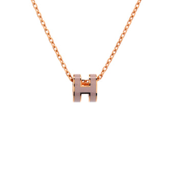 Hermes Pop H Pendant Chain Necklace Metal and Enamel Mini