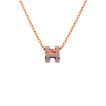Hermes Pop H Pendant Chain Necklace Metal and Enamel Mini