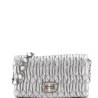Miu Miu Crystal Clutch Matelasse Leather Small