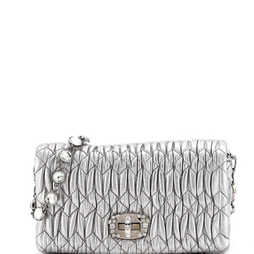 Miu Miu Crystal Clutch Matelasse Leather Small