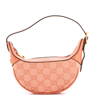 Gucci Ophidia Half Moon Bag GG Canvas with Leather Mini