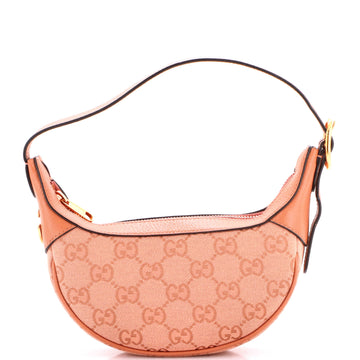 Gucci Ophidia Half Moon Bag GG Canvas with Leather Mini