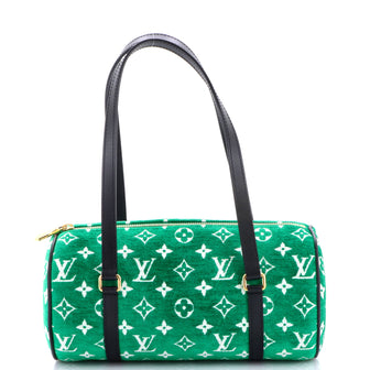 Louis Vuitton Papillon Handbag LV Match Monogram Jacquard Velvet