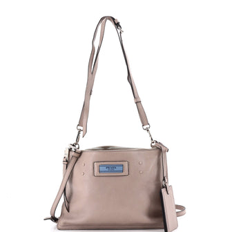 Prada Etiquette Double Zip Crossbody Glace Calf