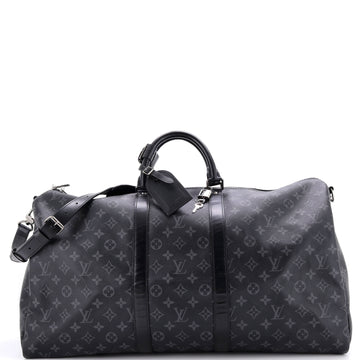 Louis Vuitton Keepall Bandouliere Bag Monogram Eclipse Canvas 55