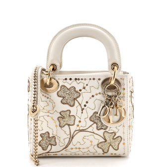 Christian Dior Lady Dior Chain Bag Embroidered Calfskin Mini