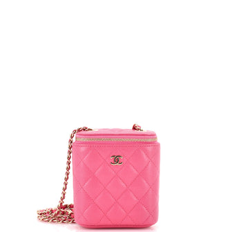 Chanel Vertical Classic Vanity Case with Chain Quilted Caviar Mini