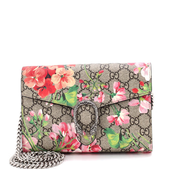Gucci Dionysus Chain Wallet Blooms Print GG Coated Canvas Small