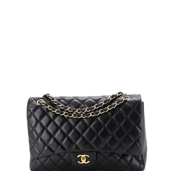 Chanel Classic Single Flap Bag Quilted Lambskin Maxi