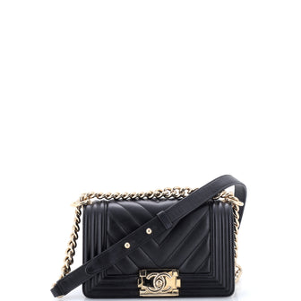 Chanel Boy Flap Bag Chevron Calfskin Small