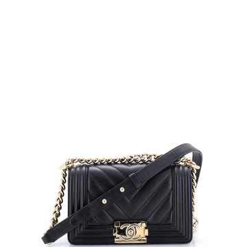 Chanel Boy Flap Bag Chevron Calfskin Small