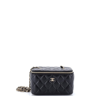 Chanel Classic Vanity Case with Chain Quilted Lambskin Small