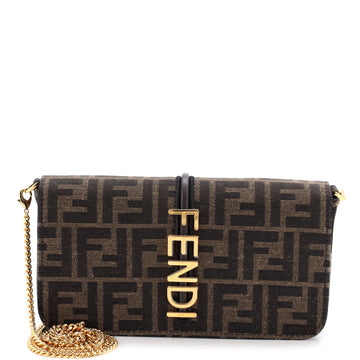 Fendi Fendigraphy Wallet On Chain Zucca Canvas