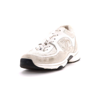 Chanel Women's CC Low-Top Sneakers Leather and Tweed