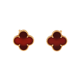Van Cleef & Arpels Vintage Alhambra Earrings 18K Yellow Gold and Carnelian