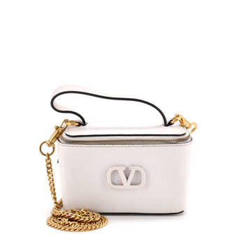 Valentino Garavani VLogo Top Handle Vanity Case Leather