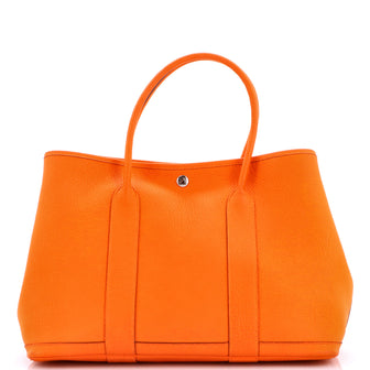 Hermes Garden Party Tote Leather with Printed Interior 36