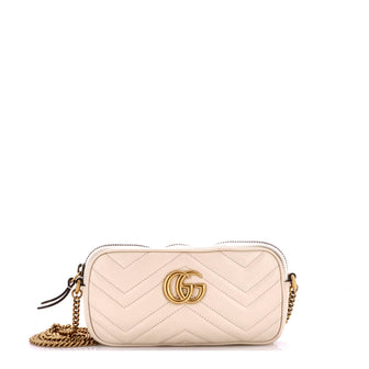 Gucci GG Marmont Chain Crossbody Bag Matelasse Leather Mini