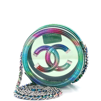 Chanel Filigree Round Clutch with Chain PVC with Lambskin Mini