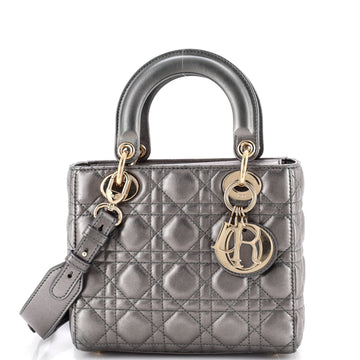 Christian Dior My ABCDior Lady Dior Bag Metallic Cannage Quilt Leather