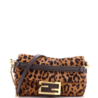 Fendi Baguette NM Bag Printed Calf Hair Mini