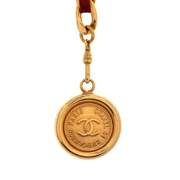 Chanel Vintage Medallion Chain Belt Metal and Leather