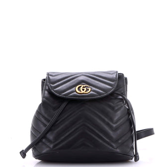 Gucci GG Marmont Drawstring Backpack Matelasse Leather Mini