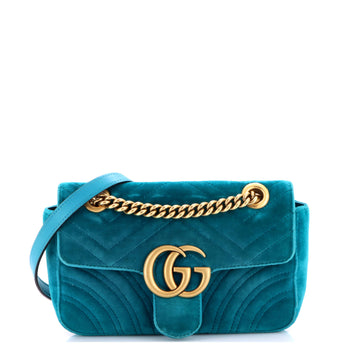 Gucci GG Marmont Flap Bag Matelasse Velvet Small