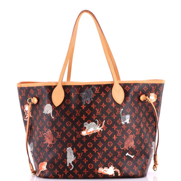 Louis Vuitton Neverfull NM Tote Limited Edition Grace Coddington Catogram Canvas MM