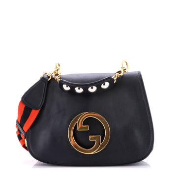 Gucci Web Blondie Shoulder Flap Bag Leather Medium