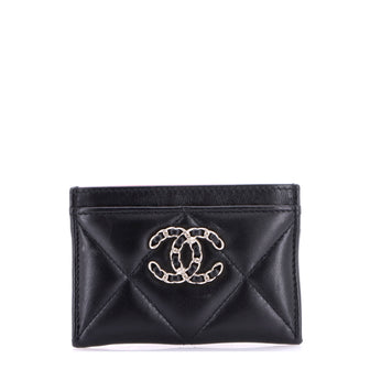 Chanel 19 Card Holder Quilted Leather
