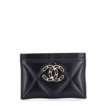 Chanel 19 Card Holder Quilted Leather