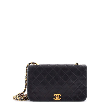 Chanel Vintage Full Flap Bag Quilted Lambskin Medium