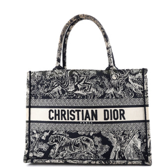 Christian Dior Book Tote Embroidered Canvas Medium