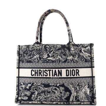 Christian Dior Book Tote Embroidered Canvas Medium
