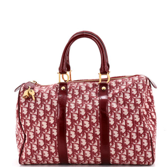 Christian Dior Vintage Trotter Boston Bag Diorissimo Canvas Medium