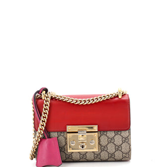 Gucci Padlock Shoulder Bag GG Coated Canvas and Leather Small