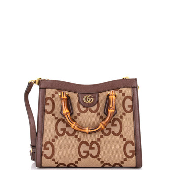 Gucci Diana NM Bamboo Handle Tote Jumbo GG Canvas Small