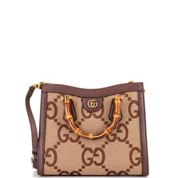 Gucci Diana NM Bamboo Handle Tote Jumbo GG Canvas Small