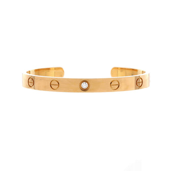 Cartier Love 1 Diamond Cuff Bracelet 18K Yellow Gold with Diamond