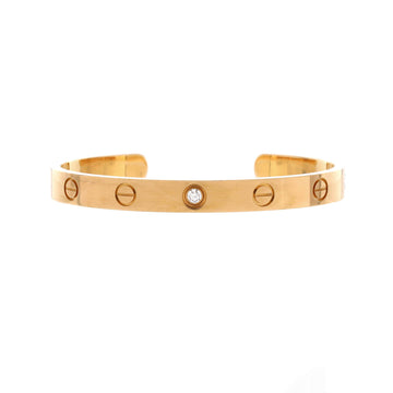 Cartier Love 1 Diamond Cuff Bracelet 18K Yellow Gold with Diamond