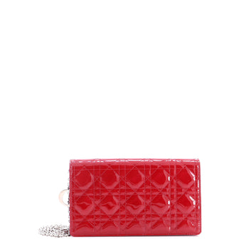 Christian Dior Lady Dior Chain Pouch Cannage Quilt Patent