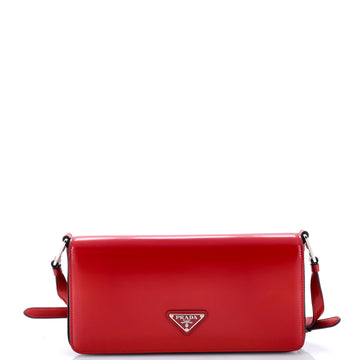 Prada Femme Flap Shoulder Bag Spazzolato Leather