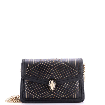 Bvlgari Serpenti Diamond Blast Shoulder Bag Embellished Leather Mini