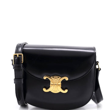 Celine Triomphe Besace Clea Flap Bag Leather