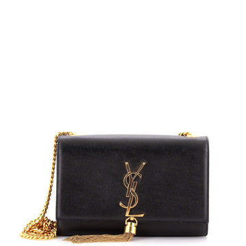 Saint Laurent Classic Monogram Tassel Crossbody Bag Grainy Leather Small