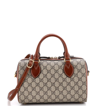 Gucci Convertible Boston Bag GG Coated Canvas and Leather Small