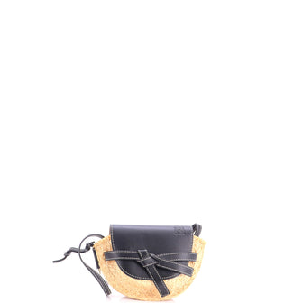 Loewe Gate Leather Shoulder Leather with Raffia Mini