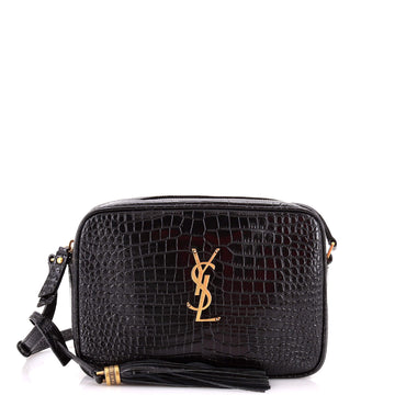 Saint Laurent Lou Camera Bag Crocodile Embossed Leather Small