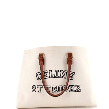 Celine St. Tropez Horizontal Cabas Tote Canvas with Leather